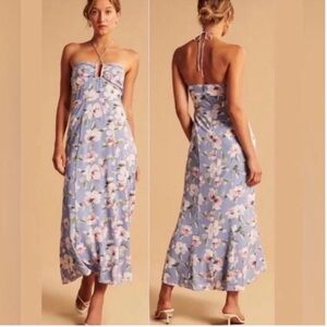 Abercrombie & Fitch Floral Maxi Dress - Blue and White